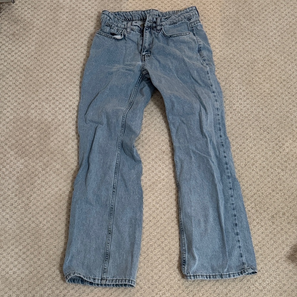SHEIN Light Blue High-Rise Straight Jeans